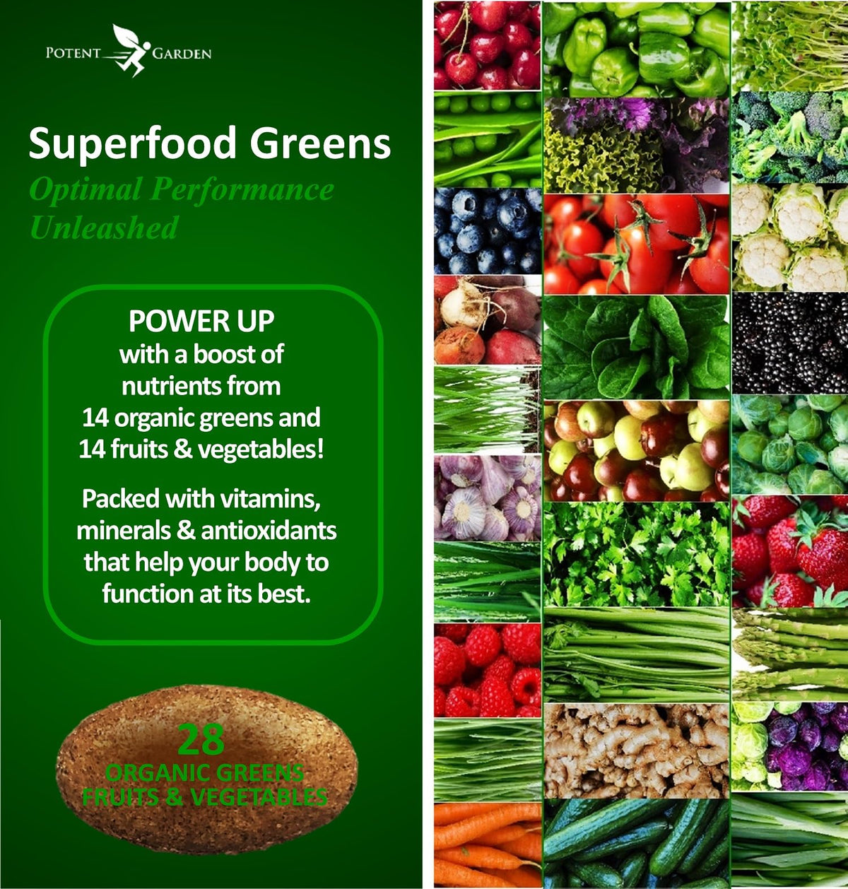 Potent Garden Daily Nutrition Bundle – Superfood Greens + Multivitamin Potent Garden buy supplements Au