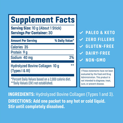NativePath Collagen Peptides, Grass-Fed Type 1 & 3, 45 Servings | 10g Hydrolyzed Per Scoop, Supports Hair, Skin, Nails & Joints, Unflavored, Women & Men, Keto & Paleo