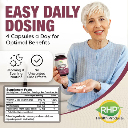 Advanced Cholesterol Health Complex with Plant Sterols. Cholesterol & Lipid Support Supplement for Healthy Heart & Cholesterol Levels for Men & Women. 120 Capsules RHP buy supplements Au