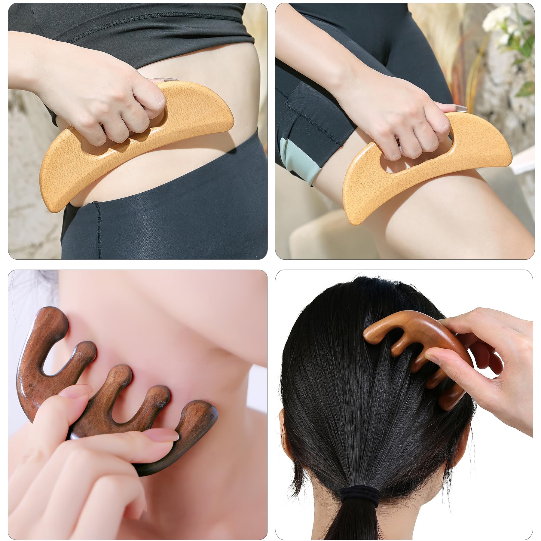 Xokocli 7-in-1 Wood Therapy Massage Tools Lymphatic Drainage Massager for Muscle Pain Relief | Maderoterapia Kit Body Sculpting Tools for Anti-Cellulite, Body Shaping Xokocli buy supplements Au