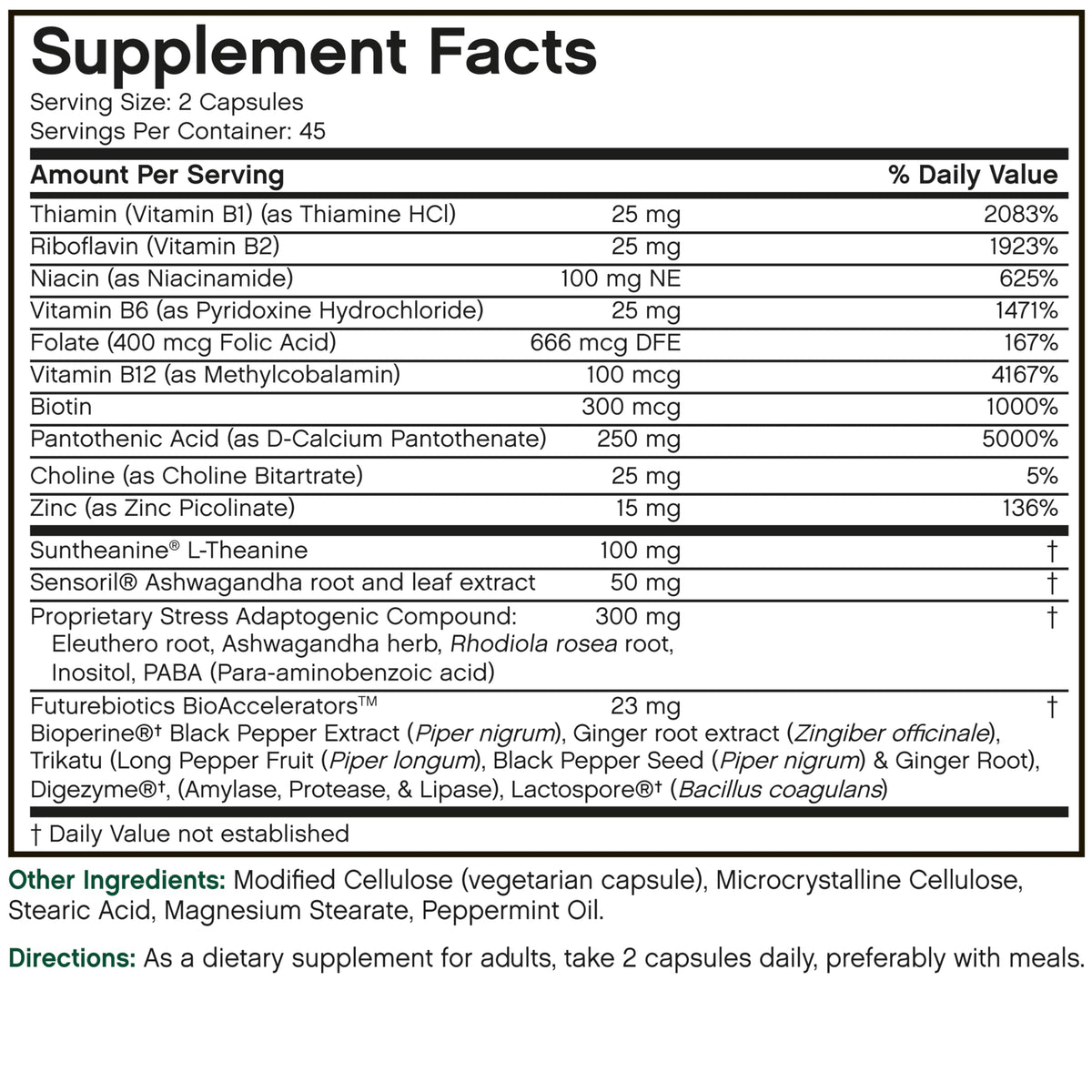 Futurebiotics Stressassist L-theanine Ashwagandha and Rhodiola Rosea Stress Complex - Natural Nutritional Stress Function, 90 Vegetarian Capsules FuturebioticsBuy Supplements Australia