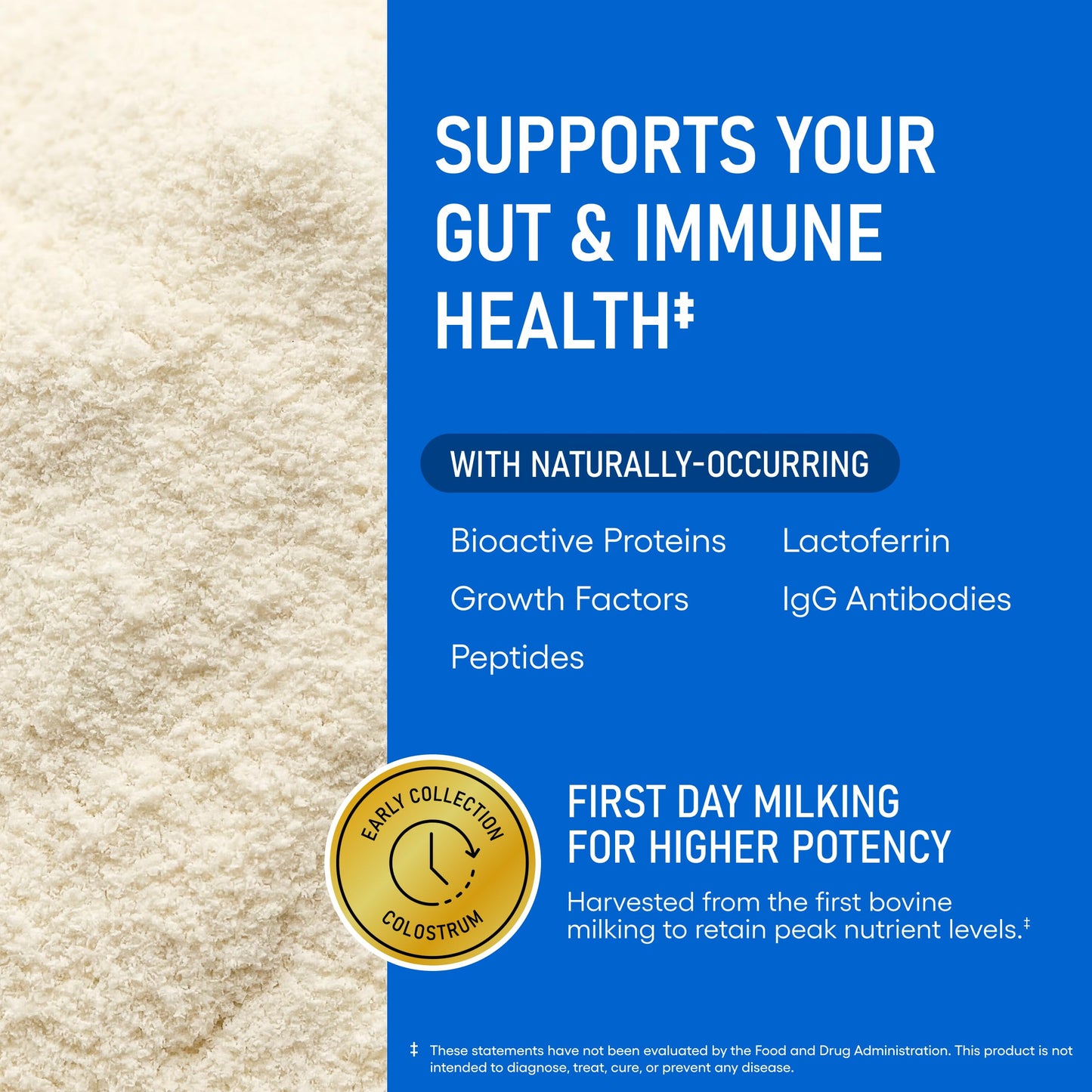 Physician's CHOICE Colostrum Gold Powder - First-Day Milking for Gut & Immune Support - Potent IgG Antibodies & Bioactive Nutrients - Whole & Unstripped - Easy to Mix - Made in the USA - 60 Servings