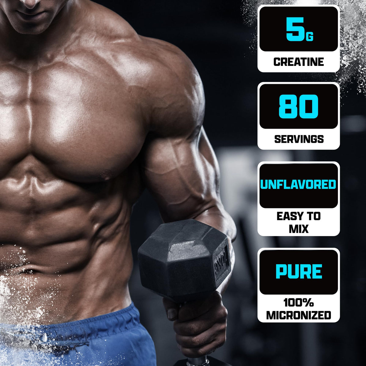 Nutrex Research Ultra Pure Creatine Monohydrate Powder Unflavored | 5G Micronized Creatine Powder for Muscle Gain, Strength