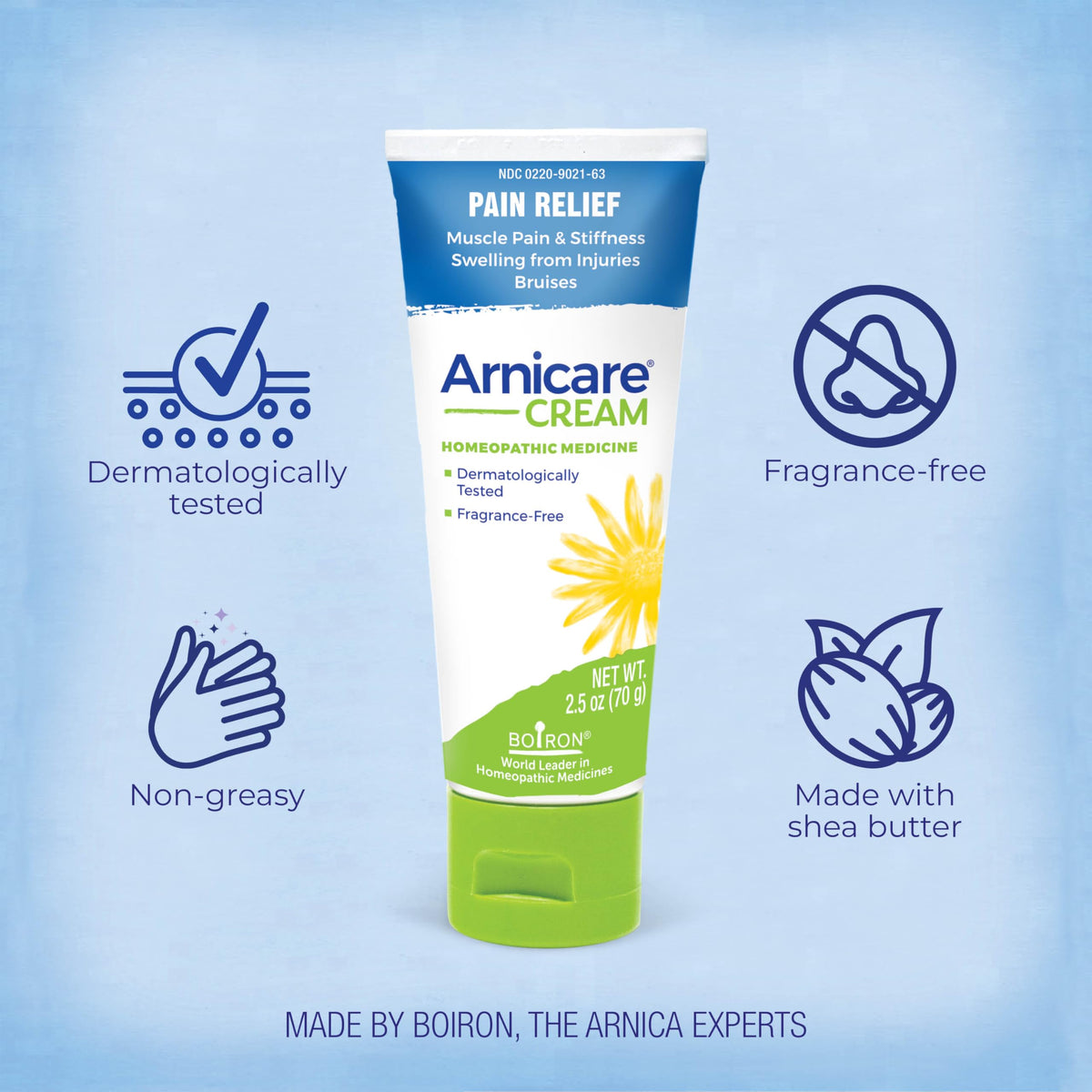 Boiron Arnicare Cream Natural Soothing Relief for Joint Pain, Muscle Pain, Swelling, Soreness, and Stiffness - Fast Absorbing and Fragrance-Free - 2.5 oz BoironBuy Supplements Australia