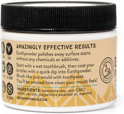 REDMOND Earthpowder, All Natural Tooth and Gum Powder Bentonite Clay (Peppermint)