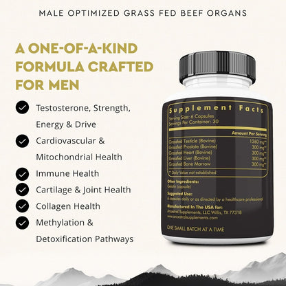 Ancestral Supplements Mofo & Bone and Marrow Bundle for Men – Supports Strength, Energy, Joint & Hormone Health – Grass Fed Beef Organ Blend with Collagen, Growth Factors & Whole Bone Extract