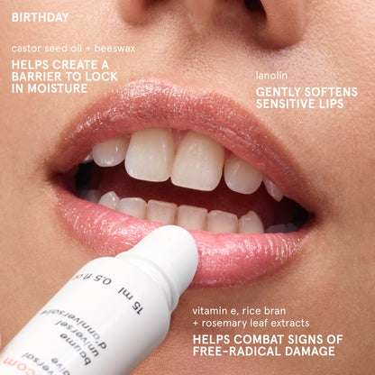 Glossier Balm Dotcom Hydrating Lip Balm - Universal Salve, Up to 12Hr Moisture - Lanolin, Beeswax & Castor Oil for Dry Lips, Cuticles & Skin - Birthday, Clear Soft Shimmer, 15ml GlossierBuy Supplements Australia