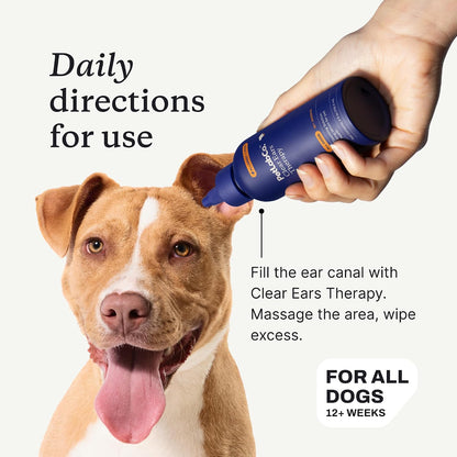 PetLab Co. Clear Ears Therapy Dog Ear Cleaner, 4 fl oz | Ear wash designed for gentle daily use to support wax, yeast, dirt buildup, and odor management for calmer, healthier ears