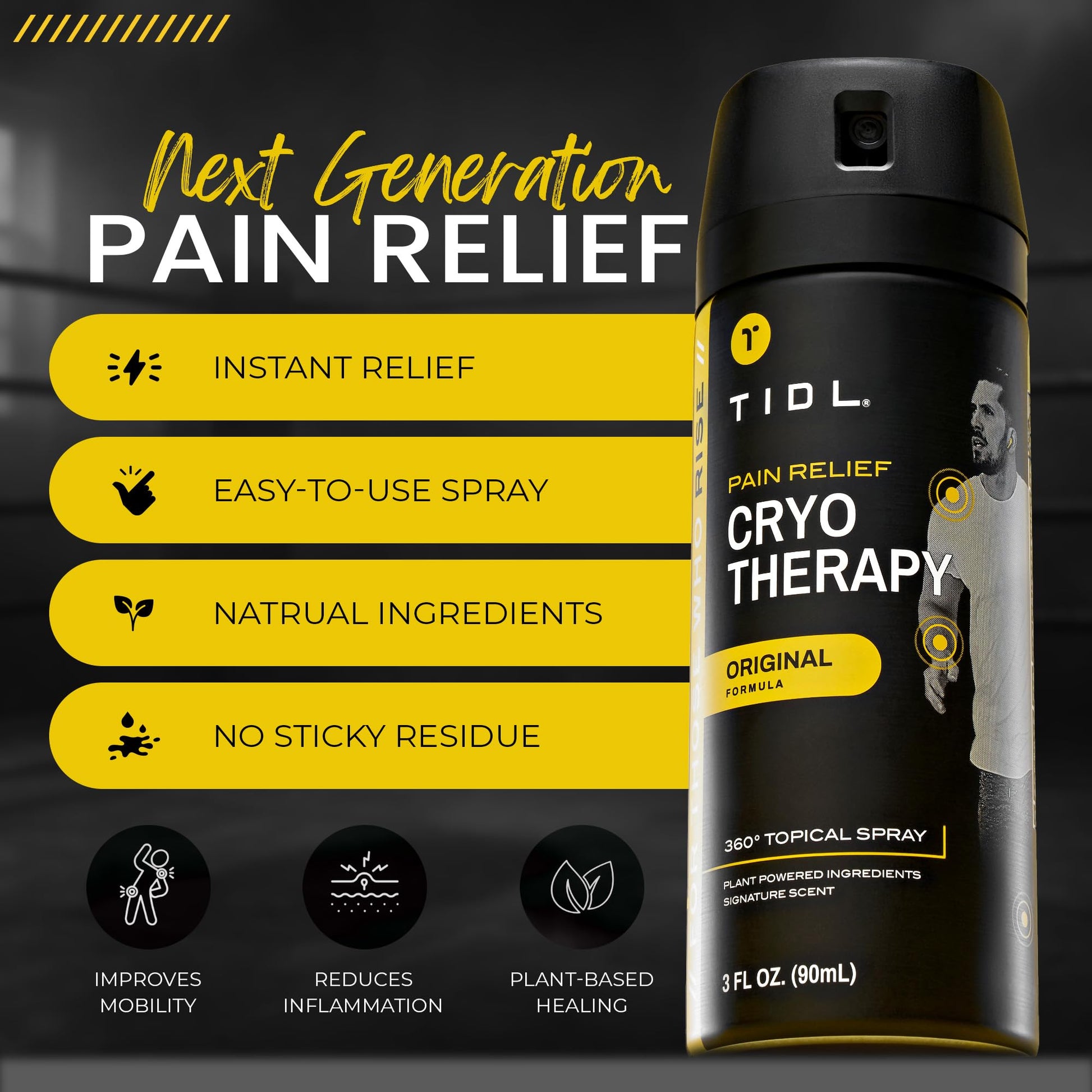 TIDL Pain Relief Spray Bundle – Morning, Cryotherapy & Evening Therapy – 3 x 3oz Sprays for Muscle, Joint, Neck, Back & Knee Pain Relief – Plant-Based Menthol Day & Night Care TIDLBuy Supplements Australia