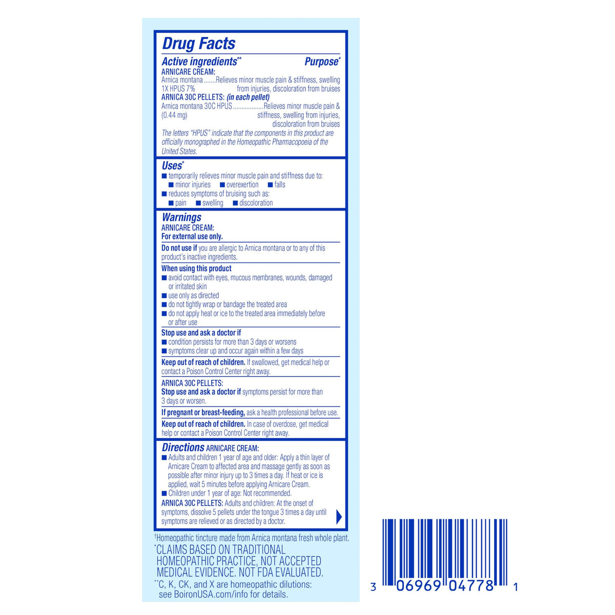 Boiron Arnicare Gel and Arnica 30c Value Pack for Pain Relief, Muscle Soreness, and Swelling from Bruising or Injury - 2.6 oz + 80 Pellet Tube BoironBuy Supplements Australia