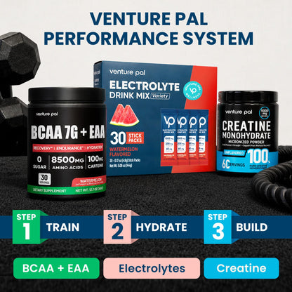 Venture Pal High Sodium Sugar-Free Electrolytes Powder Packets, 16 Sticks | Hydration Packets with Sodium, Potassium & Magnesium, Zero Calories, Keto, Vegan, and Paleo Friendly