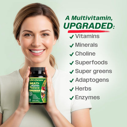 Life's Fortune Whole Food Multivitamin & Mineral Supplement for Men & Women – Energy Support Vitamins for Immune, Brain & Metabolism Support – Iron Free, 270 Vegetarian Tablets