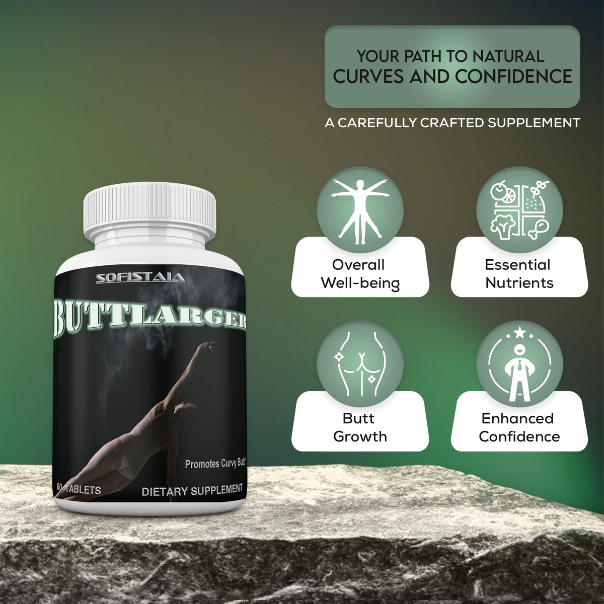 BEAUTIFYEM Sofistaia BUTTLARGER Natural Enhancement Supplement, 60 Tablets, Essential Nutrients for Curves and Confidence BEAUTIFYEM buy supplements Au