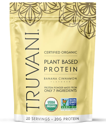 Truvani Organic Plant Based Protein Powder | Vanilla | 18 Servings | Vegan | 20g Pea Protein | Keto | Gluten & Dairy Free | Low Carb | No Added Sugar