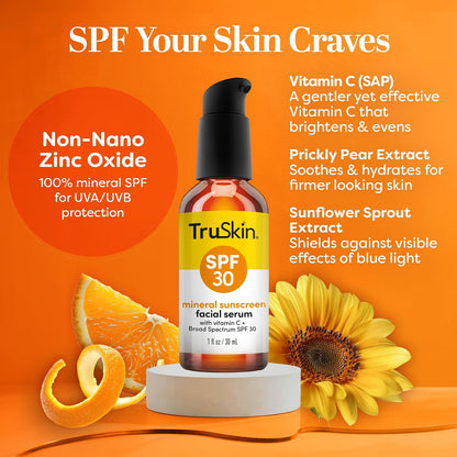 TruSkin Rejuvenate & Protect Bundle - Vitamin C Super Serum Plus 2oz and Tinted Mineral Sunscreen Serum SPF 30