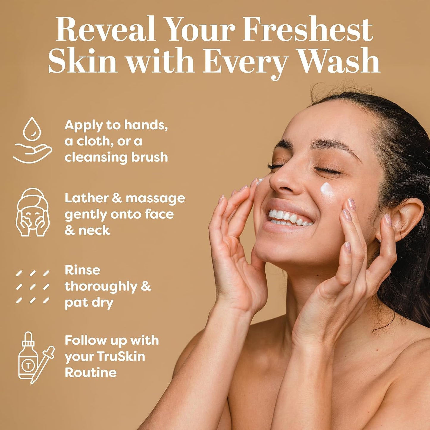 TruSkin Soothing Cleansing Milk with Rice & Oat Milk, 5 fl oz | With Hyaluronic Acid to gently remove makeup, cleanse and hydrate sensitive skin without stripping moisture