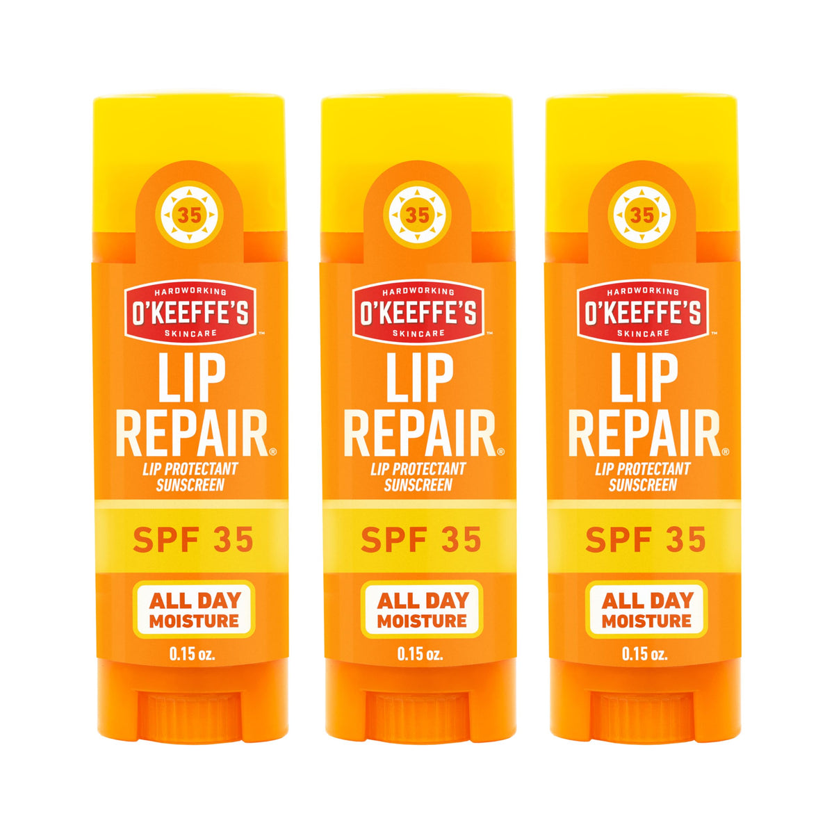 O'Keeffe's Lip Repair SPF 35 Lip Balm - Stick (3 Pack) - Sun-Safe Moisturizer for Extremely Cracked, Dry Lips O'Keeffe'sBuy Supplements Australia