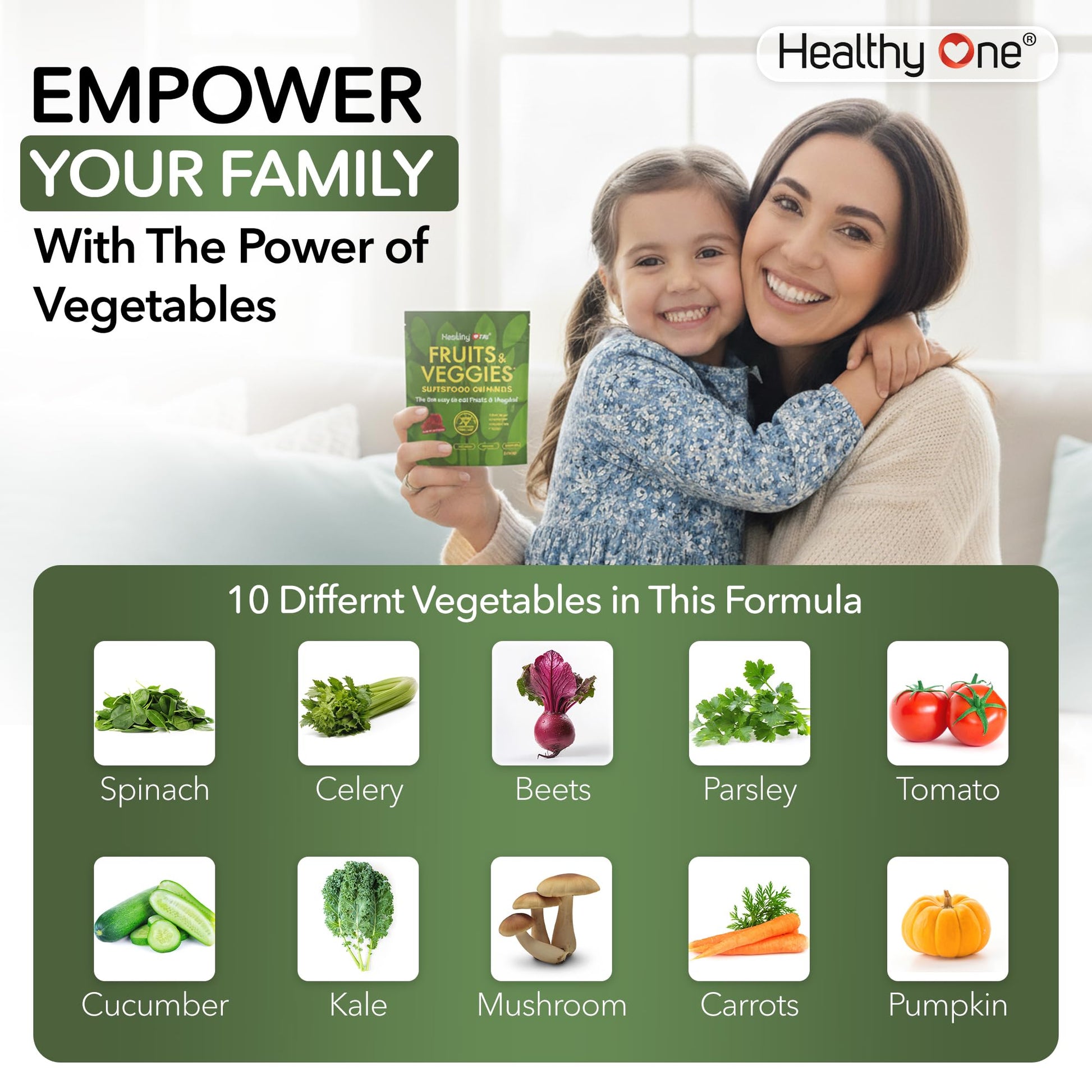 Fruits & Veggies Sugar-Free Gummies - 27 Whole Foods - Equals 3 Servings of Fruits & Vegetables - Improve Energy, Focus & Immune Function - Fiber - Antioxidants - Organic Ingredients - 14 Packets Healthy One buy supplements Au