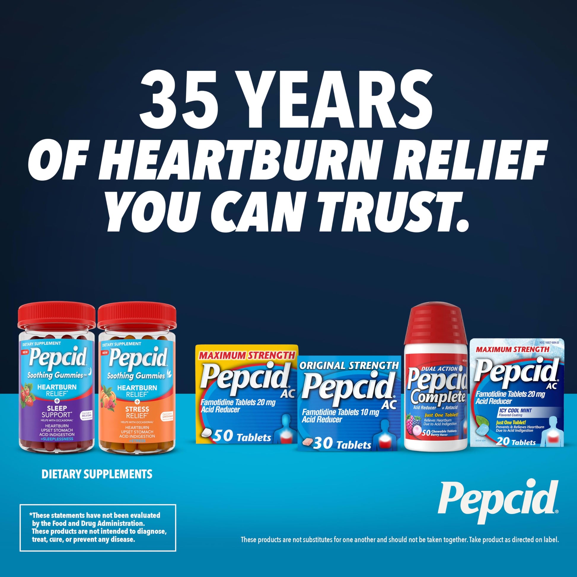 Pepcid Complete Acid Reducer + Antacid Chewable Tablets, 10mg Famotidine, 800mg Calcium Carbonate & 165mg Magnesium Hydroxide per Heartburn Medicine Tablet, Antacid Chews, Berry Flavored, 70 ct Pepcid buy supplements Au