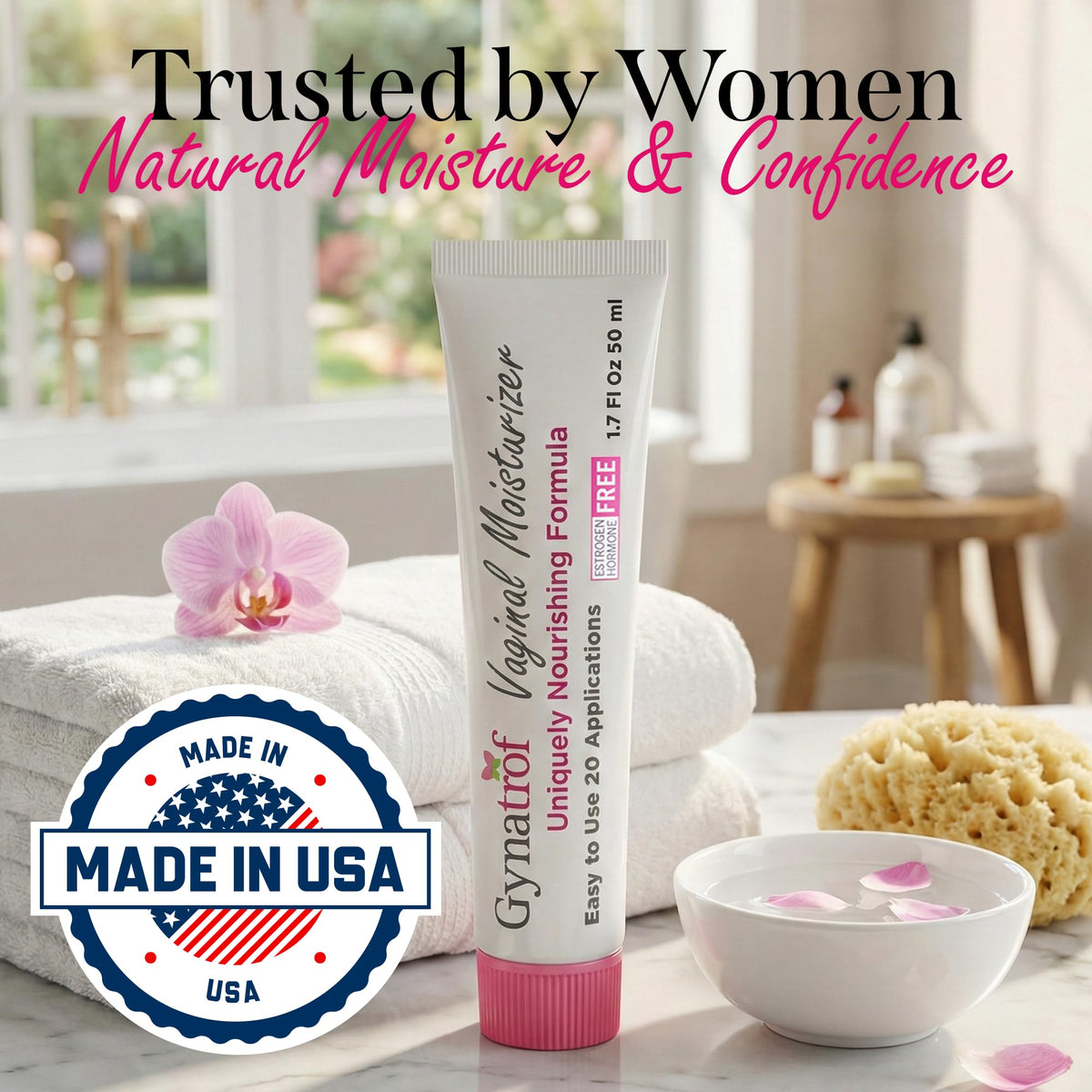 Gynatrof Vaginal Moisturizer, Long-Lasting for Vaginal Dryness & Irritation, Hormone-Free Hyaluronic Acid & Vitamin E Feminine Care, Daily Hydration For Intimate Feminine Care, 1.7 fl oz Gynatrof buy supplements Au