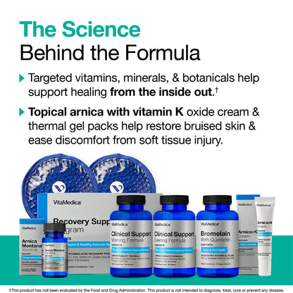 VitaMedica | Ultimate Recovery Bundle | Surgery Prep | Wound Healing | Supplements | Arnica K Oxide Cream | Hot Cold Packs | 30 Day Supply | Arnica Montana | Bromelain | Vitamin A | B Complex VitaMedicaBuy Supplements Australia