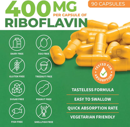 ForestLeaf Riboflavin & Magnesium Migraine Supplement - Riboflavin 400mg for Headache Relief - Ultimate Magnesium Glycinate Bundle with B2 Vitamin 400mg for Headache Migraine Relief Capsules