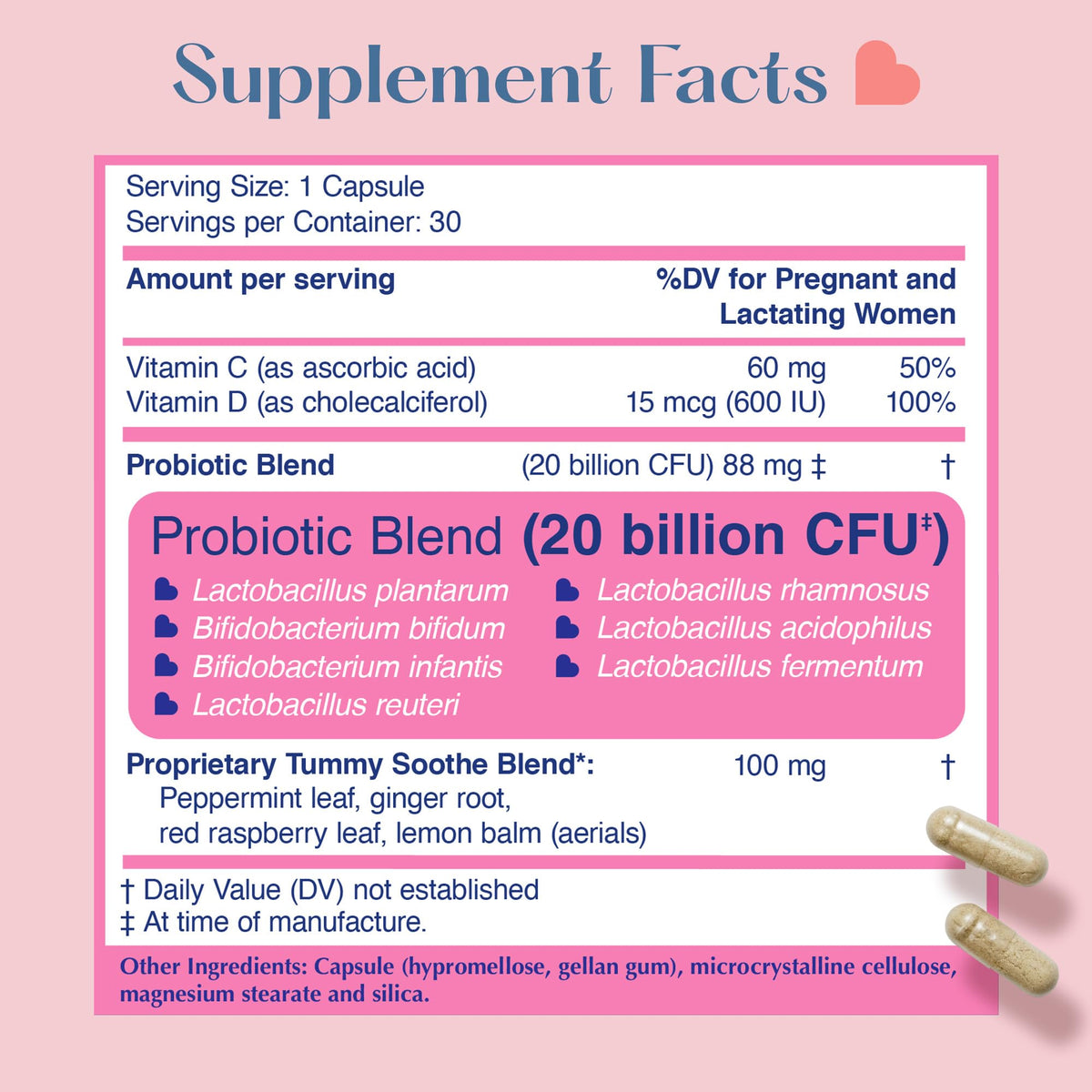 LOVEBUG Prenatal Probiotic | Helps with Morning Sickness, Nausea, Heartburn & Digestion | Helps Baby Microbiome | Multi Strain 20 Billion CFU | 30 Capsules LOVEBUG buy supplements Au