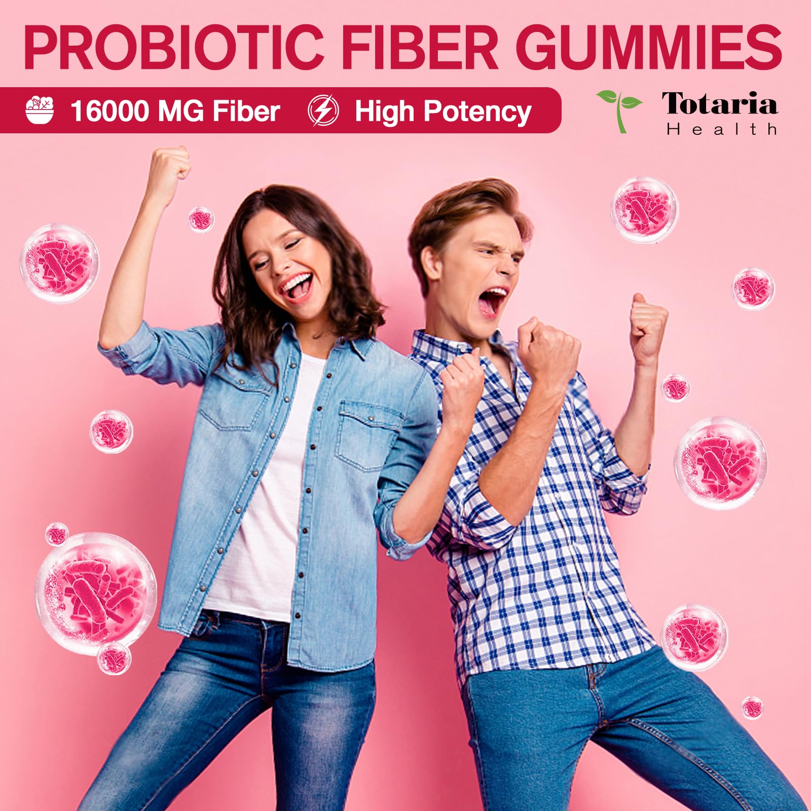 9-in-1 Probiotic Prebiotic Fiber Gummies for Adults & Teens 16G Fiber per Serving, Psyllium Husk Fiber Supplement with 5 Billion CFU Bacillus Coagulans - PrimeBioHealth - canada supplements