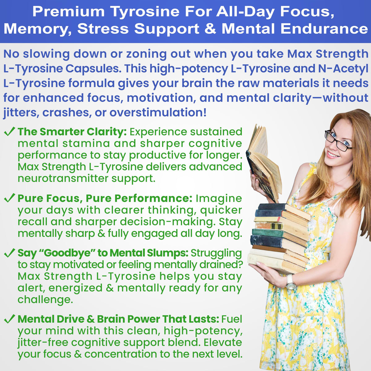 Max Strength L Tyrosine Supplement & N Acetyl L Tyrosine Peak Focus, Alertness, Concentration, Body & Mind Energy. L-Tyrosine 850mg Per 1 Capsule. A Well-Being Nutrient Boost For Performance BioWisdom Nutraceuticals buy supplements Au