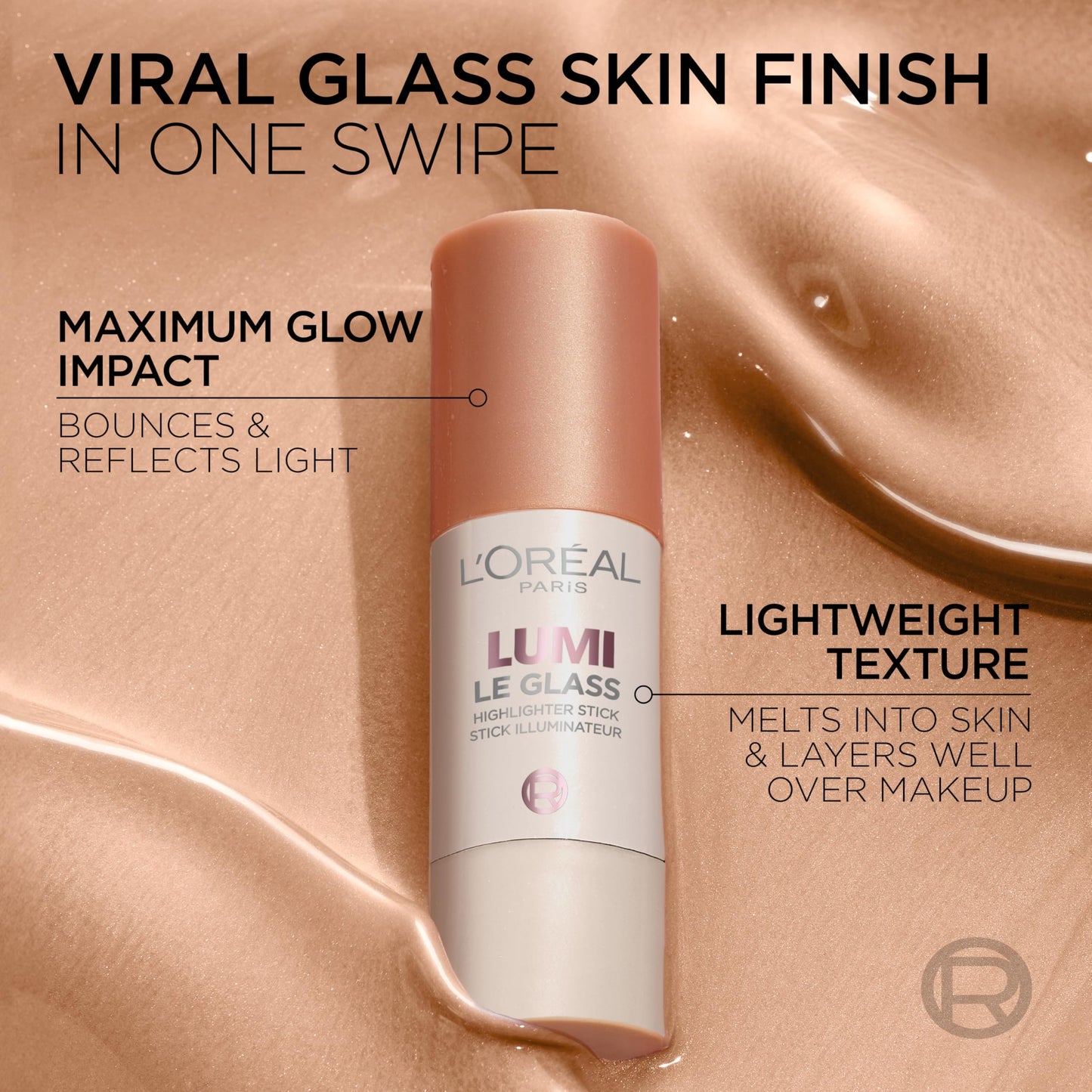 L'Oreal Paris True Match Lumi Le Glass Highlighter Stick, Reflective, Translucent, Glassy Highlighter for Face and Body, 620 Pink Ballet, 0.17 Oz L'Oreal ParisBuy Supplements Australia