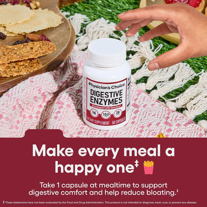 Physician's CHOICE - Optimal Gut Health Bundle: 60 Billion Probiotics + Digestive Enzyme 90ct for Digestive Comfort and Immune Support