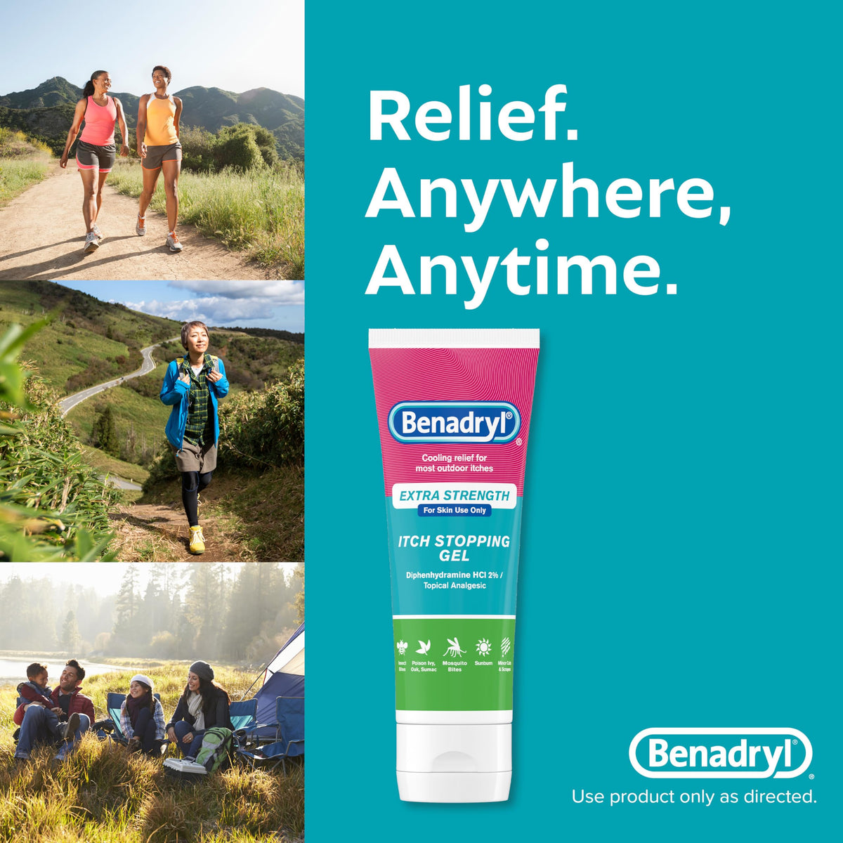 Benadryl Extra Strength Anti Itch Relief Gel, 2% Diphenhydramine HCl, Relief from Insect Bites, Sunburn & More, Great for Camping Essentials, 3.5 fl oz Benadryl buy supplements Au