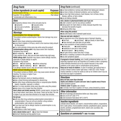 GoodSense Dual Action Acetaminophen and Ibuprofen (NSAID) Tablets, 250 mg/125 mg, Back Pain, 18 Count GoodSenseBuy Supplements Australia