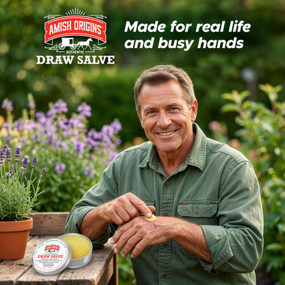 Amish Origins Drawing Salve Ointment for Boil Treatment, Maximum Strength Fast Acting Draw Salve for Splinters, Bee Stings, Anti Itch Cream, Poison Ivy Oak Relief, 2 oz