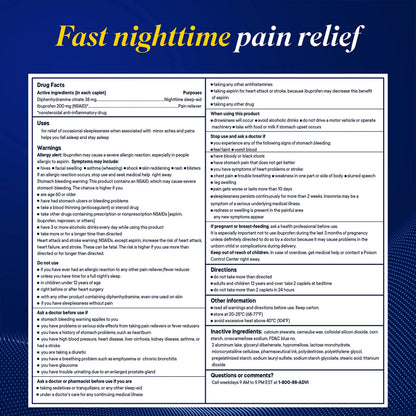 Advil PM Pain Reliever and Nighttime Sleep Aid, Pain Medicine with Ibuprofen for Pain Relief and Diphenhydramine Citrate for a Sleep Aid - 40 Coated Caplets AdvilBuy Supplements Australia