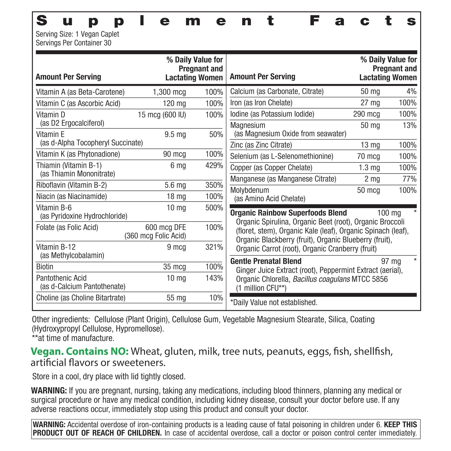 Rainbow Light Prenatal Multivitamin One + for Women | 60 Caplets | Essential Nutrition for Mom & Baby | Real Food Nutrients | Prenatal Botanical & Probiotic Blend | Essential Nutrition for Mom & Baby | Real Food Nutrients | Prenatal Botanical & Probiotic