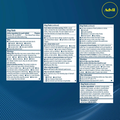 Advil Pain Reliever and Fever Reducer, Pain Relief Medicine with Ibuprofen 200mg for Headache, Backache, Menstrual Pain and Joint Pain Relief - 300+24 Coated Tablets AdvilBuy Supplements Australia
