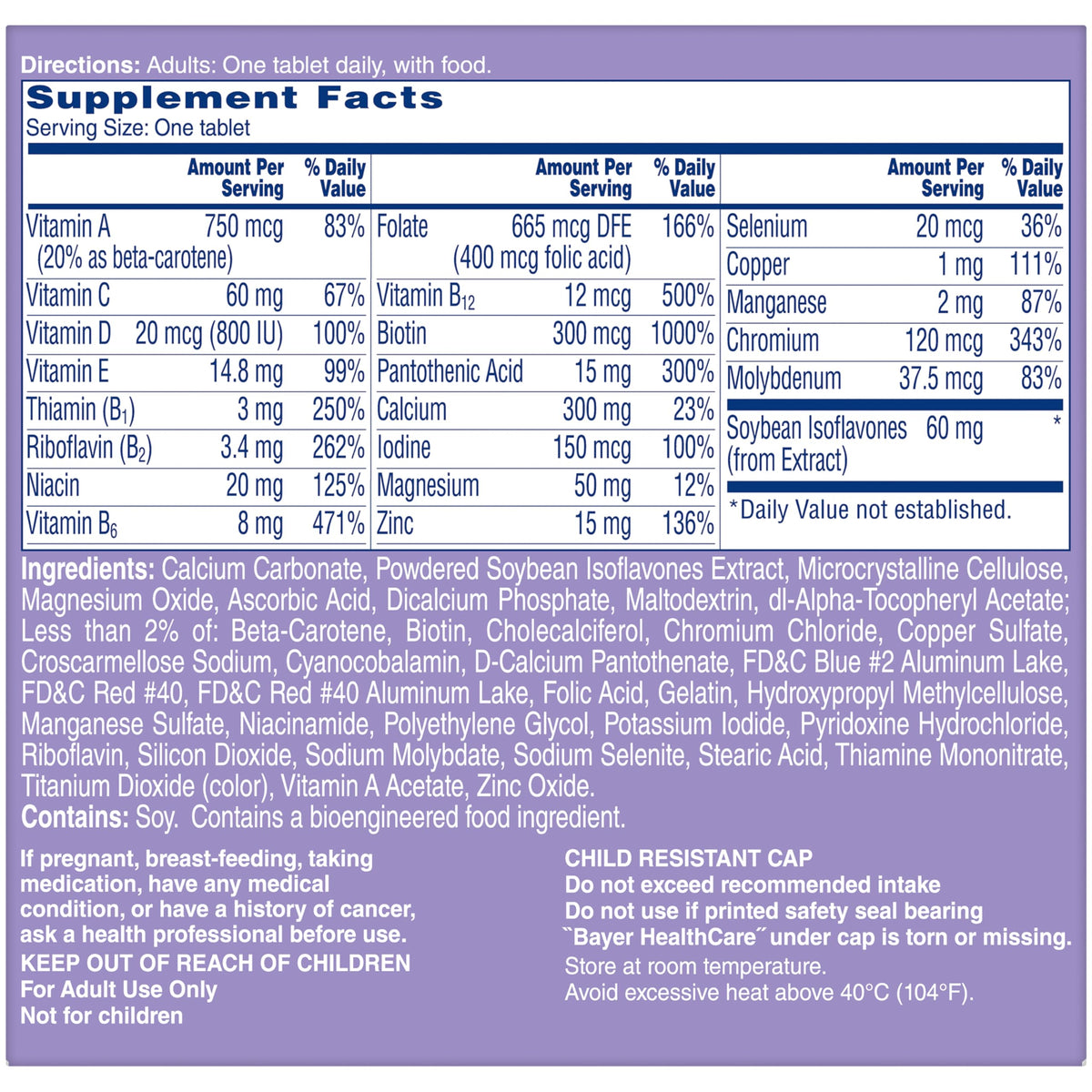 One A Day Women's Menopause Multivitamin with Vitamin A, Vitamin C, Vitamin D, Vitamin E and Zinc for Immune Health Support, Bone health, 50 Count ONE A DAY buy supplements Au