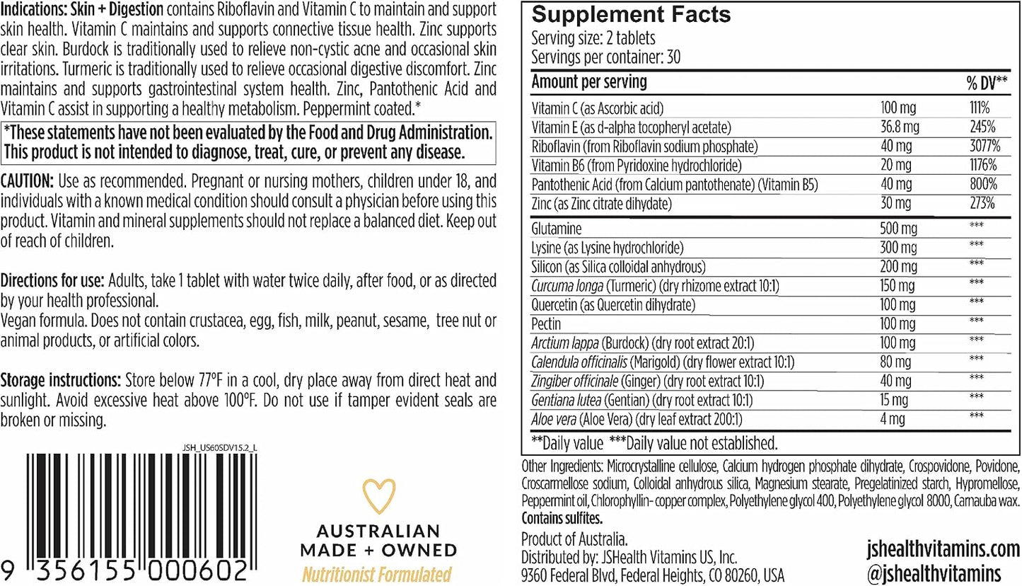 JSHealth Vitamins Digestion Support Bundle | ncludes Detox + Debloat Liver Health Formula & Skin + Digestion Supplements