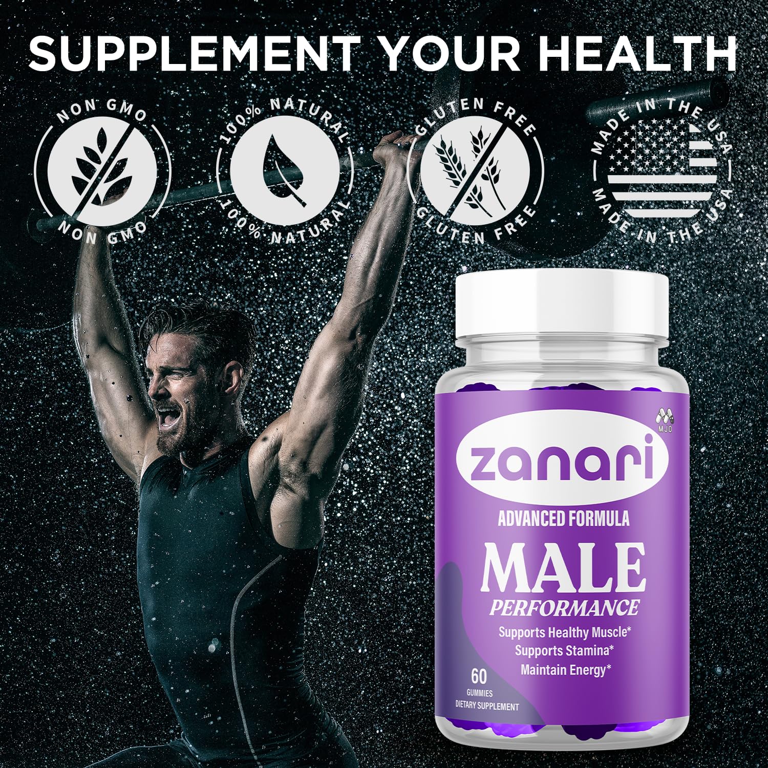 Zanari Gummies, Official Zanari Gummys for Men with All Natural Ingredients, Advanced Formula for Optimal Health & Total Wellness Support with Maximum Strength Active Lifestyle Vitamins (60 Gummies) MJO buy supplements Au
