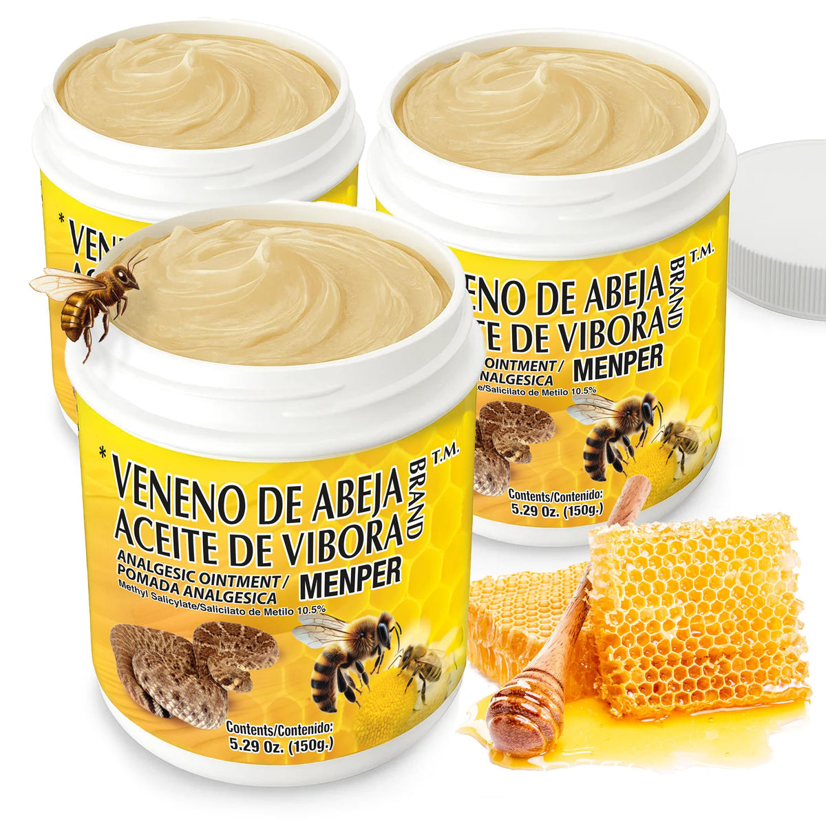 Veneno de Abeja Soothing Ointment – Topical Comfort Cream for Muscle Tension, Joint Discomfort & Everyday Aches – Fast Acting Relief – 18.5 Oz | 3-Pack MenperBuy Supplements Australia