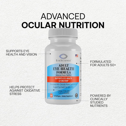 EyeScience Adult Eye Health Vitamins, 60 Softgels | Lutein, Zeaxanthin & Astaxanthin, Blue Light Defense, Non-GMO, Gluten-Free