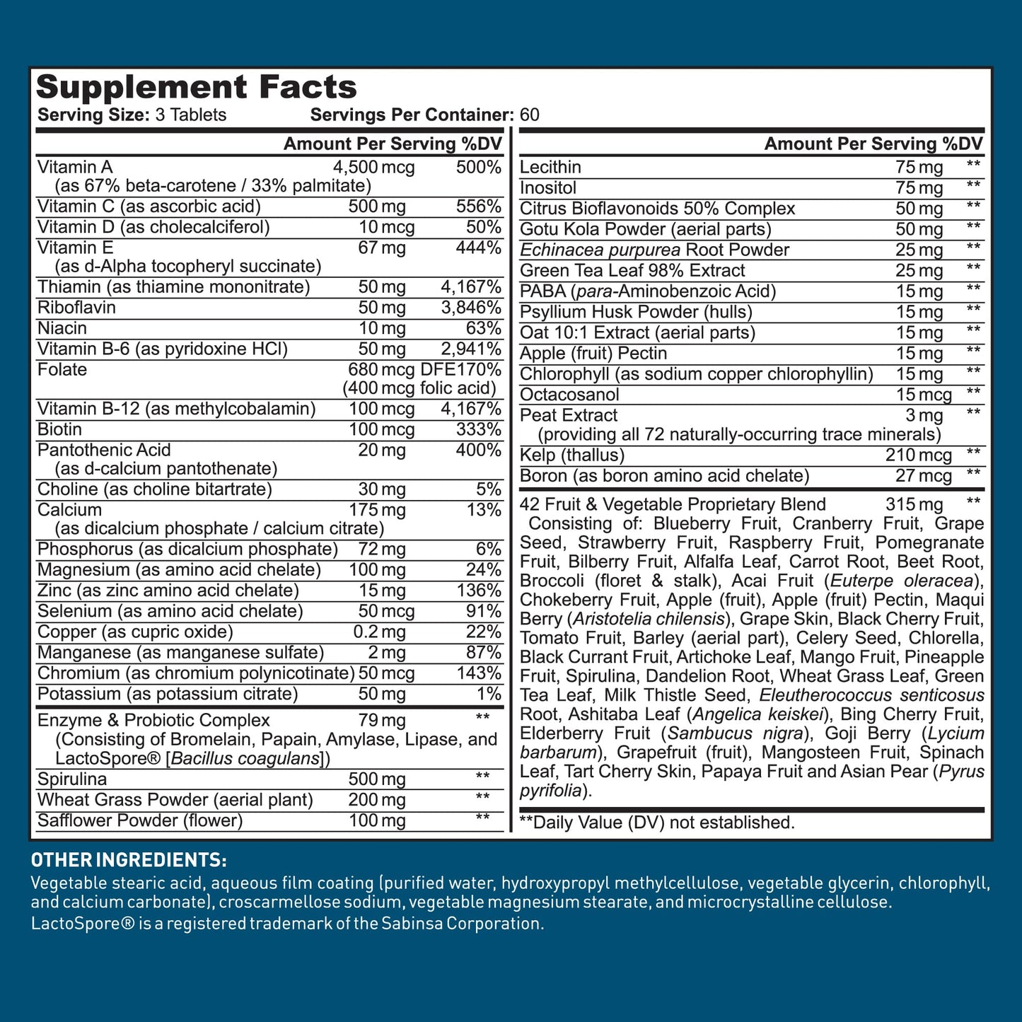 Dr. Tobias Adult Multivitamin for Women & Men 90 Count | Daily Energy & Immune Support | Vitamin Supplement with 42 Fruits & Vegetables + Probiotic + Enzymes | Vegan | 30 Servings