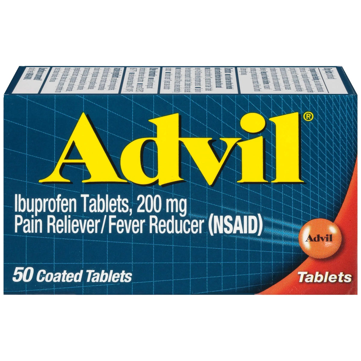 Advil Pain Reliever and Fever Reducer, Ibuprofen 200mg for Pain Relief - 50 Coated Tablets AdvilBuy Supplements Australia