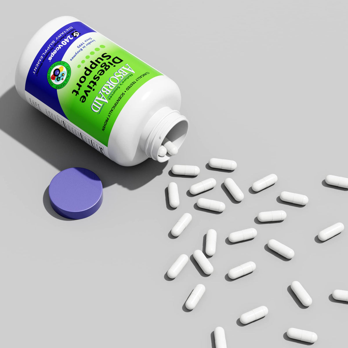 AbsorbAid Digestive Enzymes 240 vCaps, Proven to Increase Vital Nutrient Absorption by up to 71% - PrimeBioHealth - canada supplements
