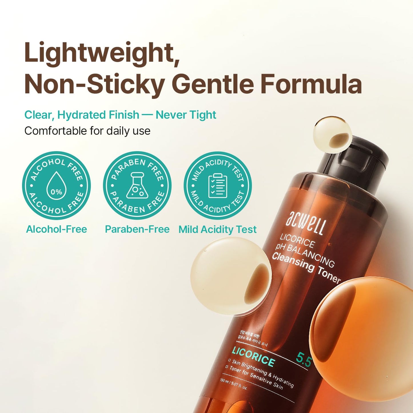 ACWELL Licorice pH 5.5 Balancing Korean Toner and Cleansing 5.07 fl.oz. - Alcohol-Free Hydrating Facial Astringent - PrimeBioHealth - canada supplements