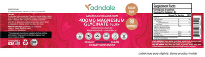 Adndale 180 CT Magnesium Glycinate Gummies 400 mg/Serv with Ashwagandha, Magnesium Malate & Taurate - PrimeBioHealth - canada supplements