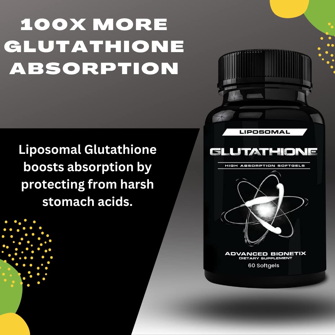Advanced Bionetix 850mg Liposomal Glutathione Supplement | 120 Total Liposomal Softgels | Antioxidant Supplement w/Gluta-IV™, 100X Absorption Over Powder Glutathione - PrimeBioHealth - canada supplements