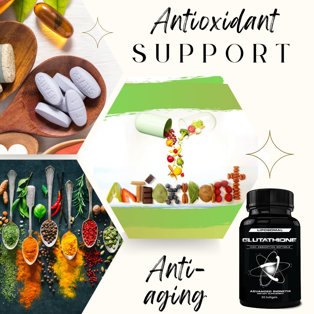 Advanced Bionetix 850mg Liposomal Glutathione Supplement | 120 Total Liposomal Softgels | Antioxidant Supplement w/Gluta-IV™, 100X Absorption Over Powder Glutathione - PrimeBioHealth - canada supplements