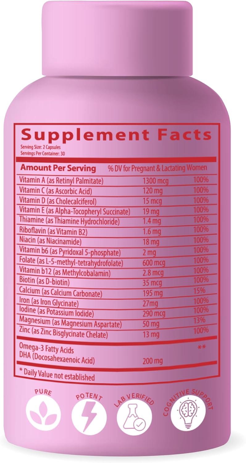 Advanced Bionetix Bio-Available Prenatal Vitamins for Women, Natural Methylated Folate Folic Acid, DHA Omega 3. Multivitamin Pre, During & Post Pregnancy - PrimeBioHealth - canada supplements